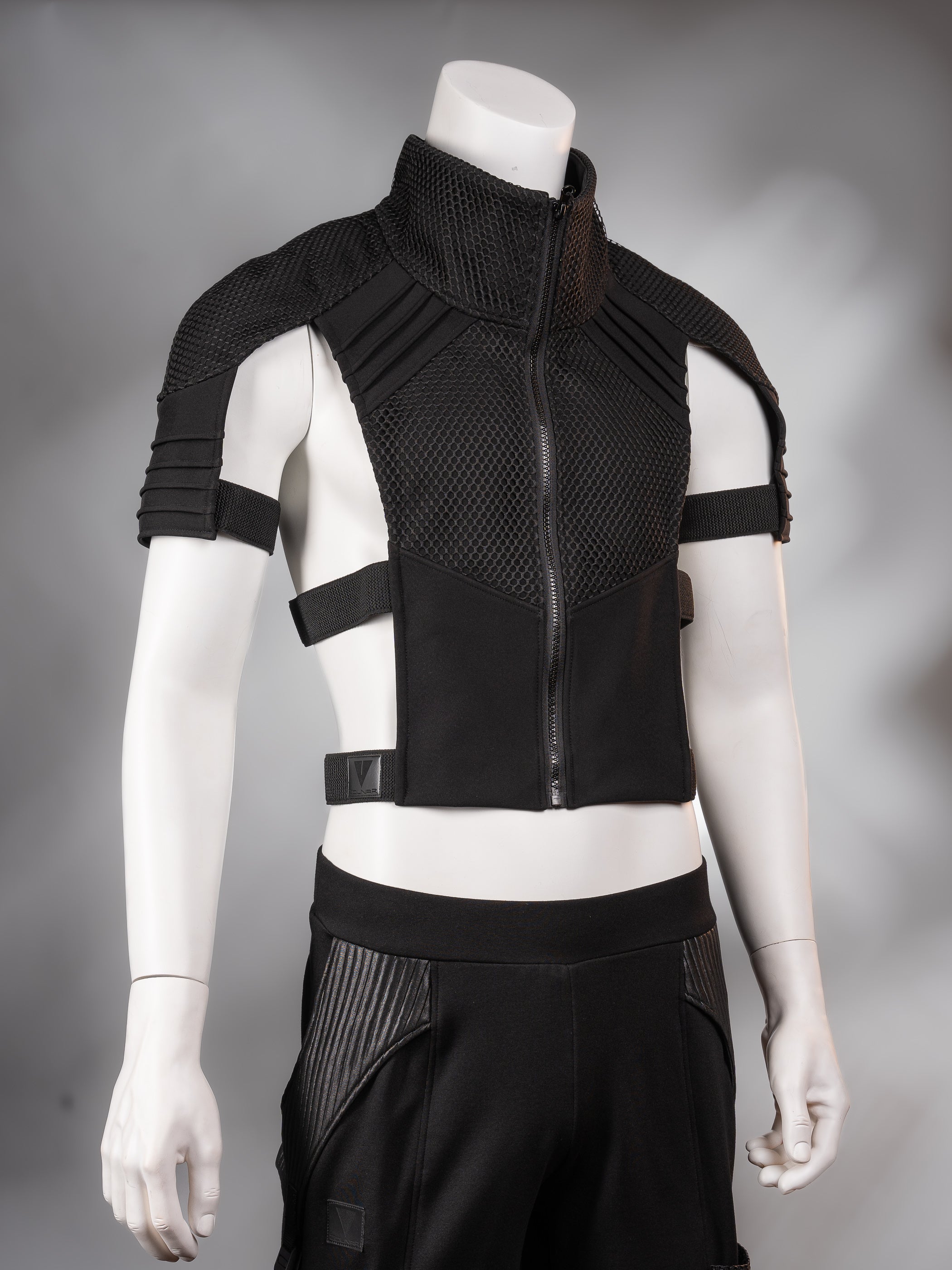 488-L Black Cyberpunk Vest | Techwear Softshell – ZOLNAR