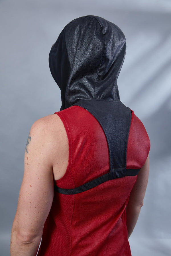 ERL Asymmetric sleeveless shirt with ERH hood