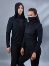 PP Black cyberpunk hoodie with high collar - zolnar