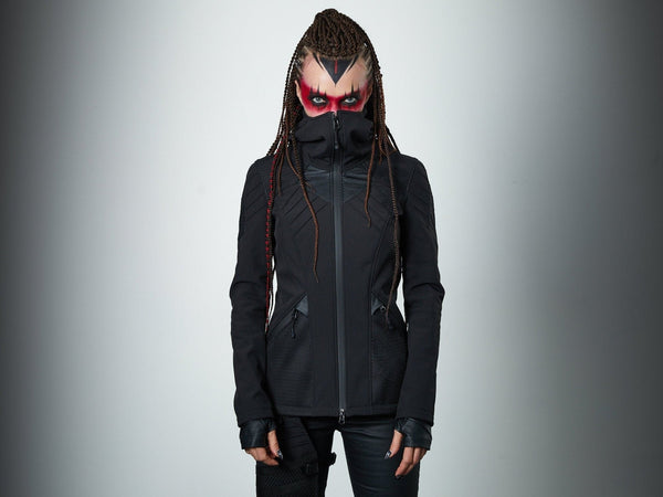 SIX Black cyberpunk softshell jacket