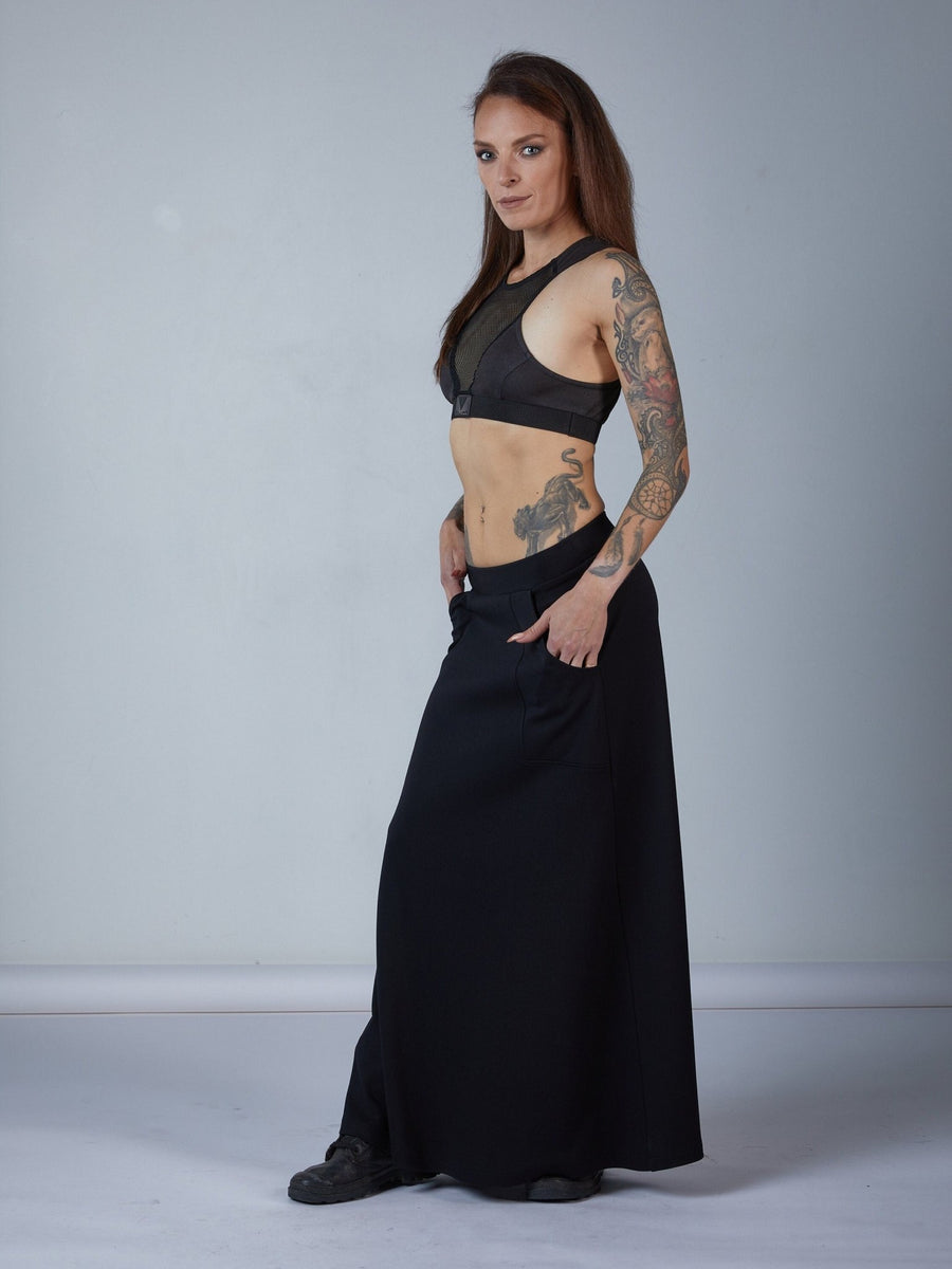 Black Maxi Skirt Floor Length High Waisted Long Skirt Sk-lv 