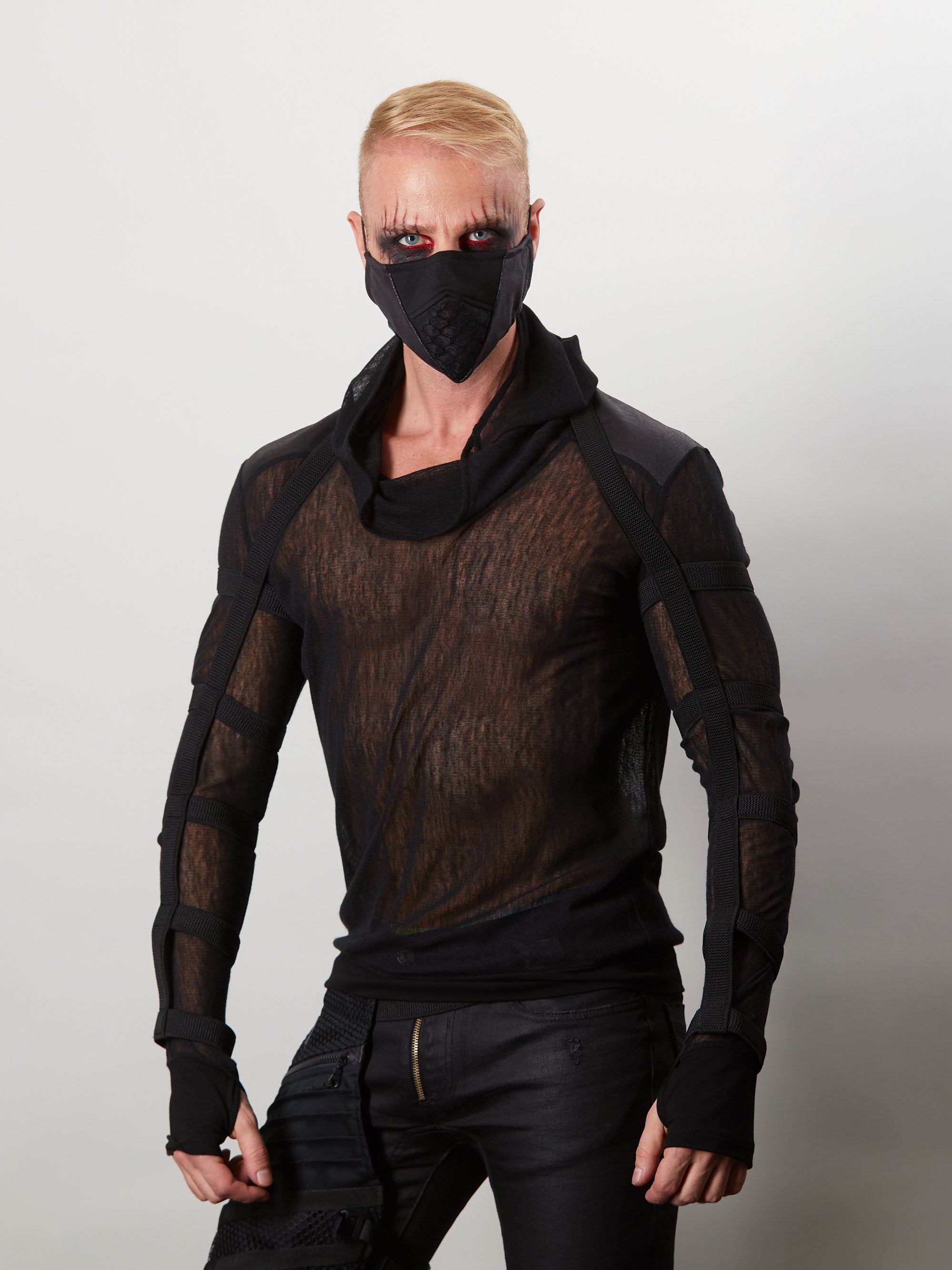 FG-EL Schwarzes elastisches Manschettengeschirr