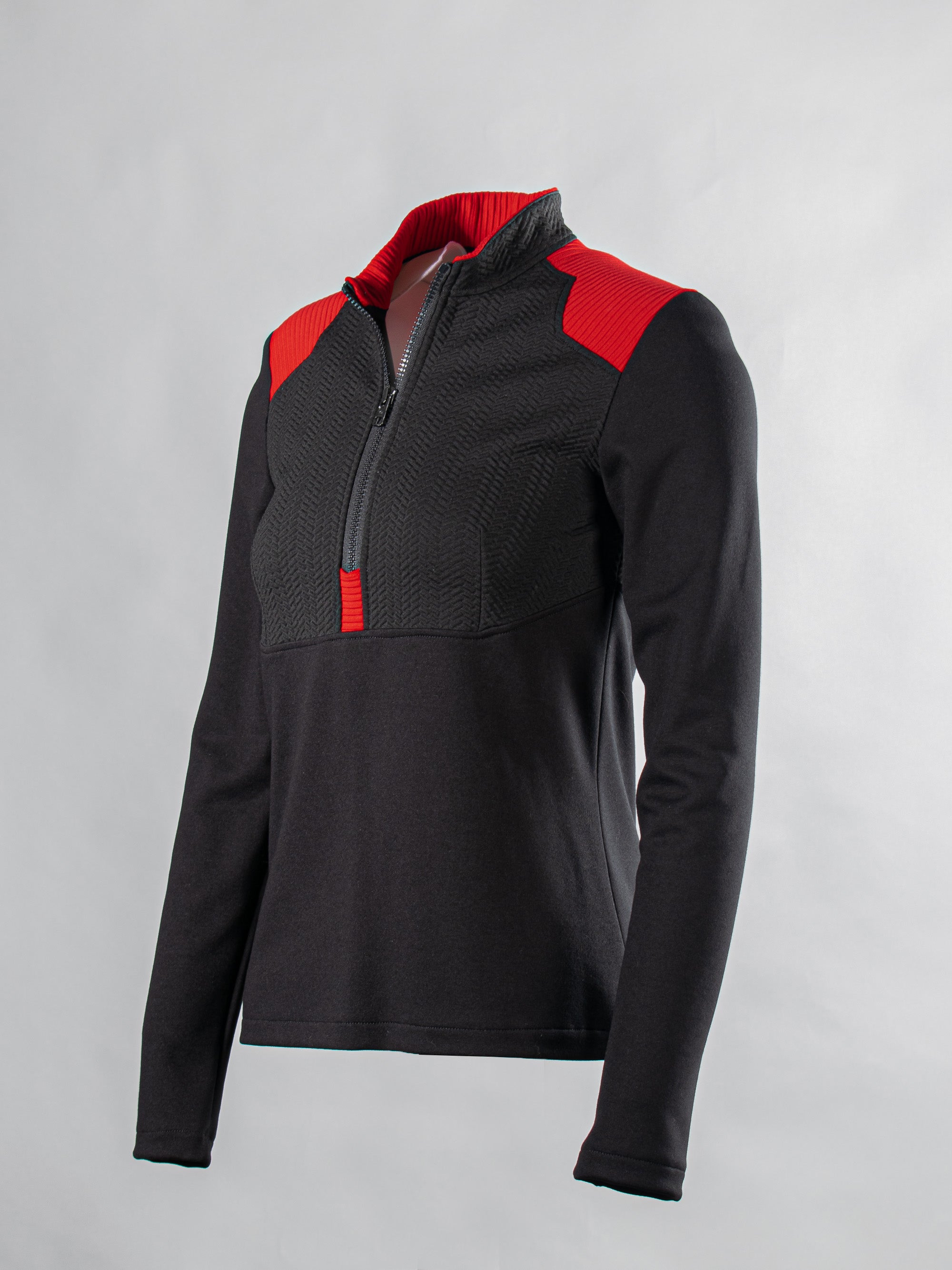 Pull-over noir et rouge pour femme 4PT-RR-36