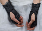 Fingerless gloves black steampunk gloves, men arm warmers - X-WRW1