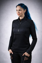 RR Q10 Schwarzer und roter Damenpullover