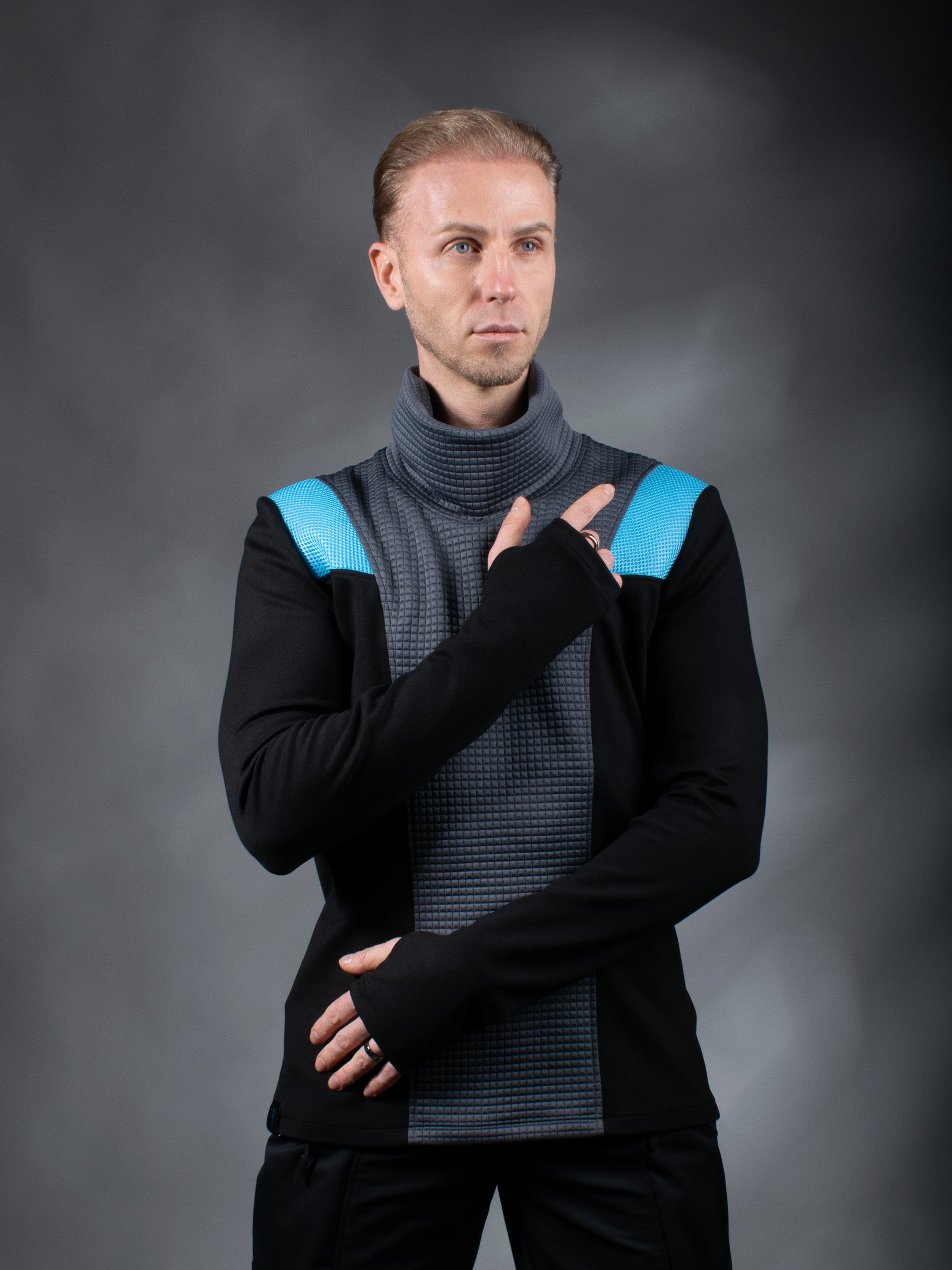 Pull cyberpunk gris CC2-8