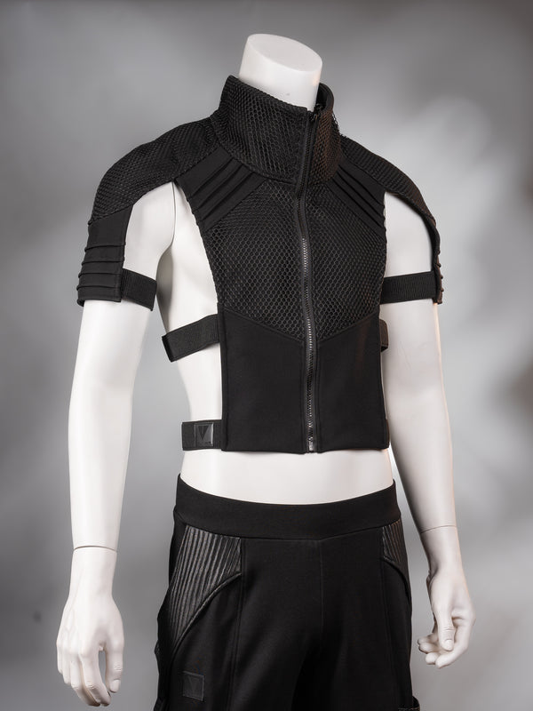 488-L Gilet cyberpunk noir