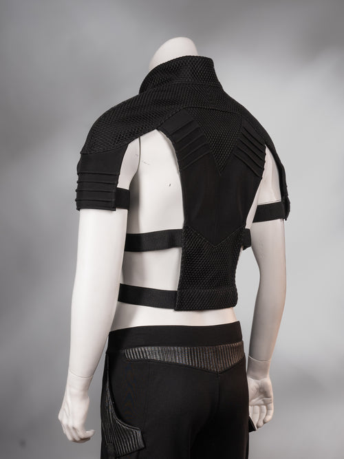 488-L Gilet cyberpunk noir