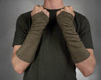 Khaki arm bracers with pointed ends over the knuckles – ZOLNAR