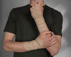 Beige stretch armband with pointed hem, LARP accessory – ZOLNAR