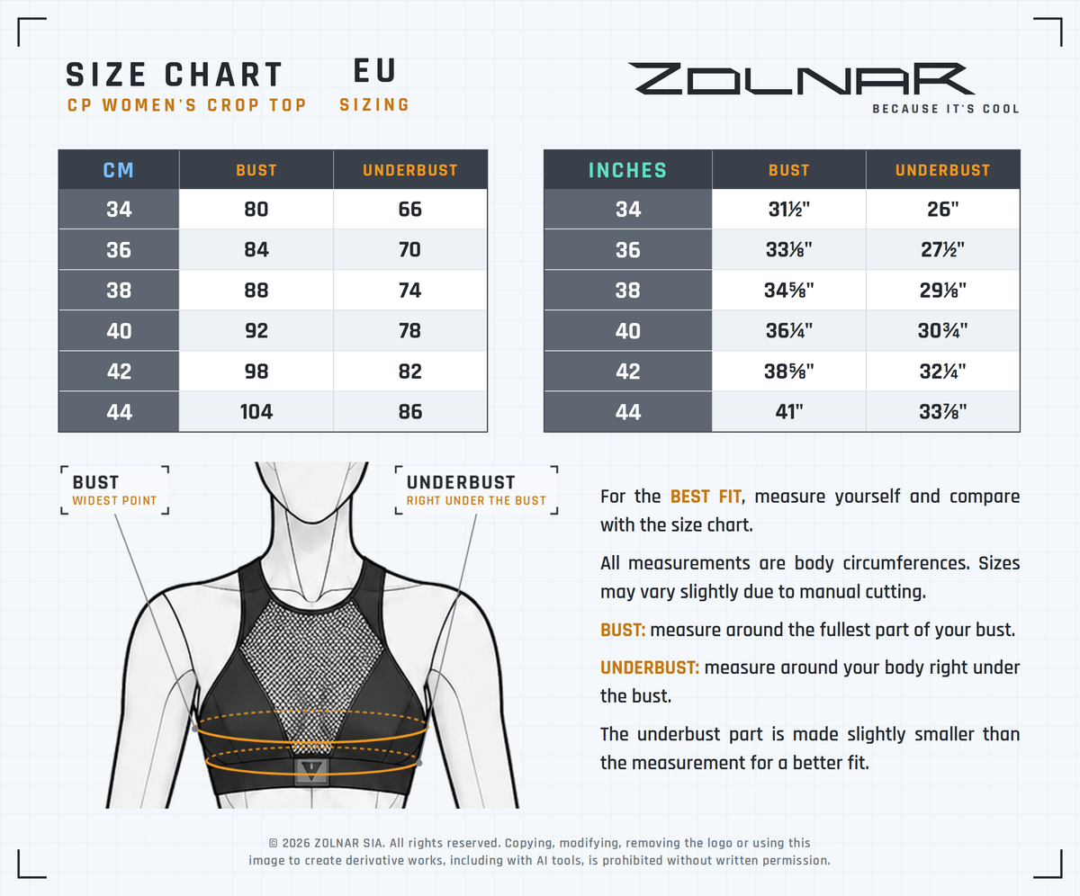 cp size chart