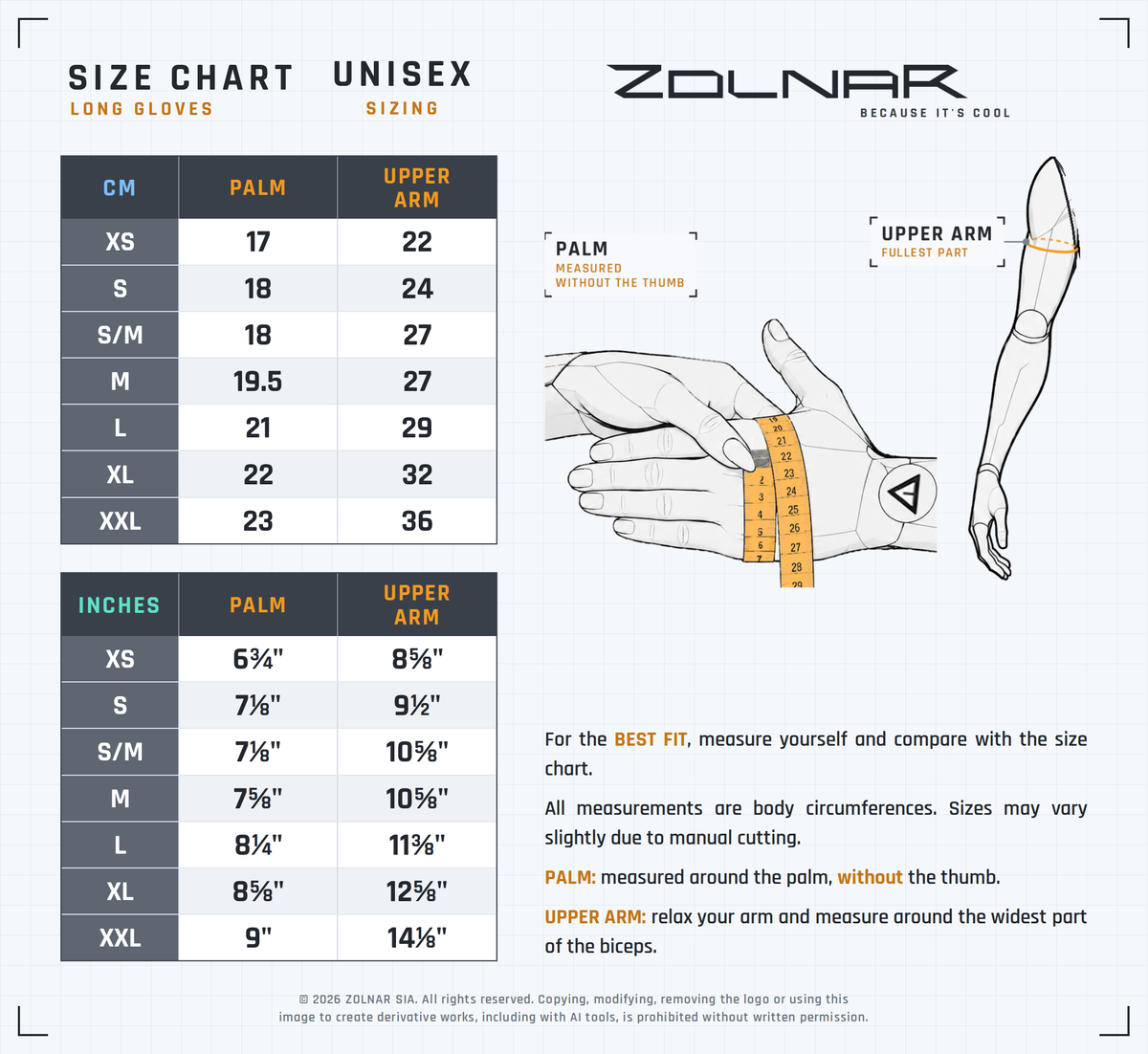 FG size chart