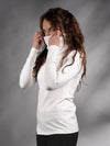 AB-00 Q10 White asymmetrical sweater