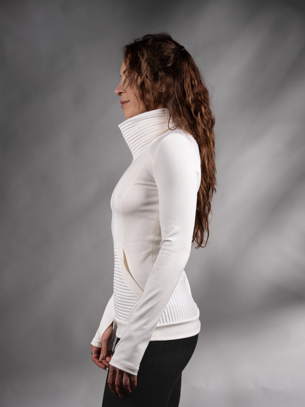 868-00 Weißer Sci-Fi-Pullover