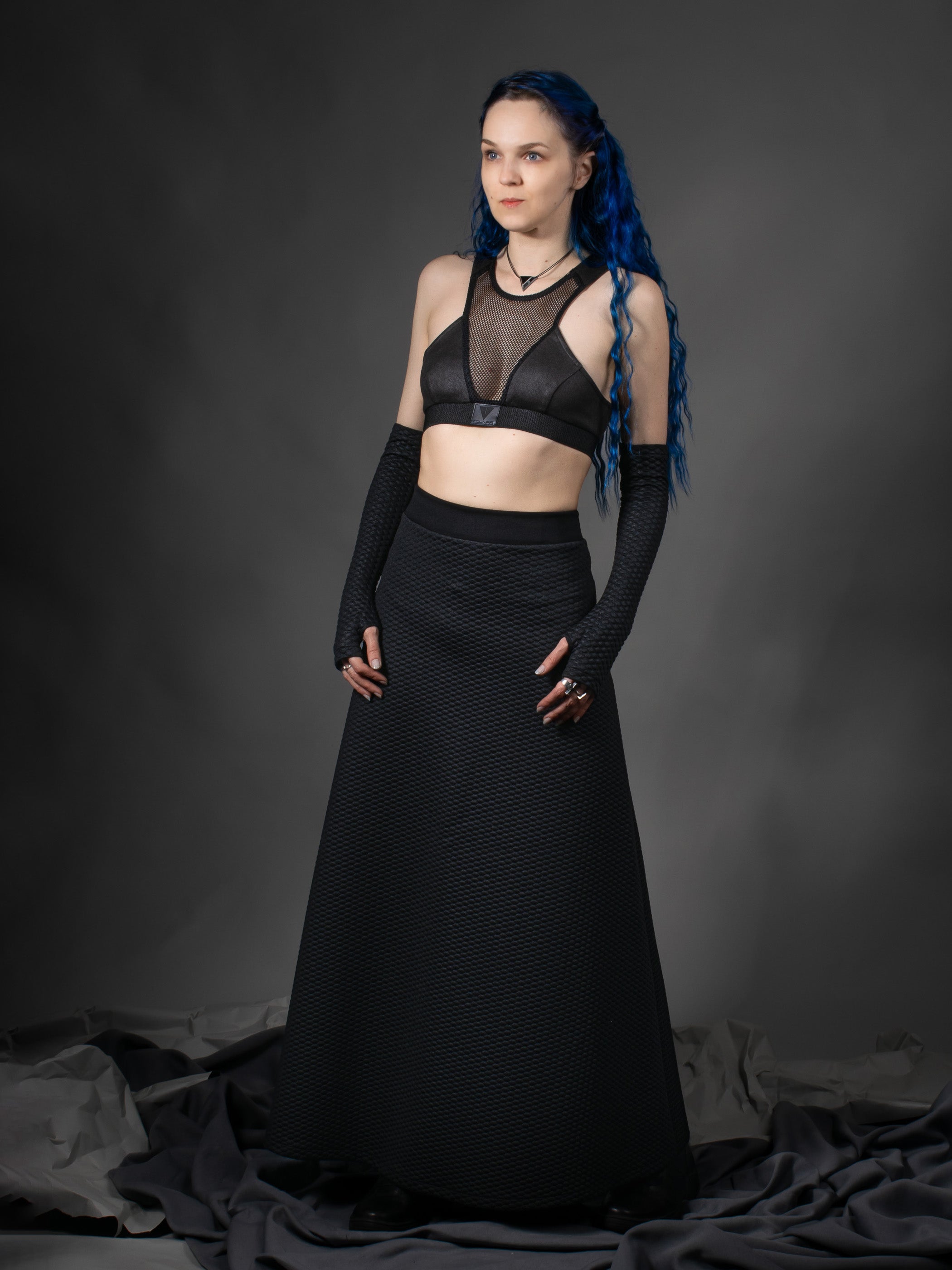 Jupe longue noire SK-L Q10