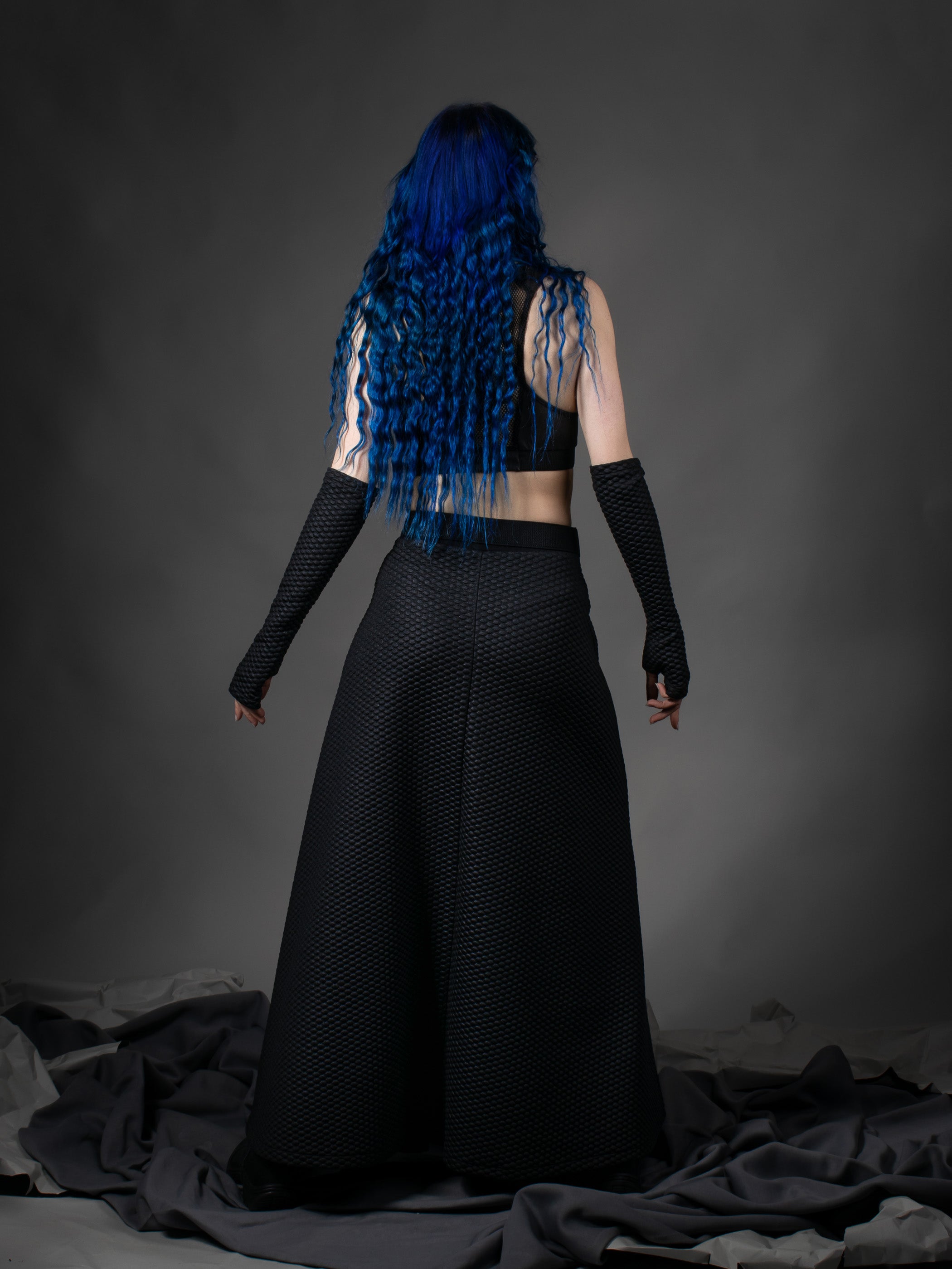 Jupe longue noire SK-C pour femme avec poche cachée