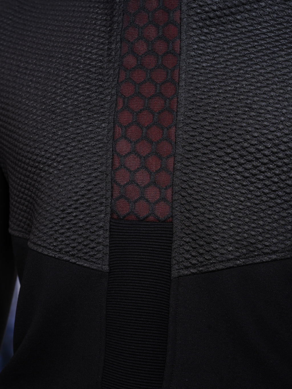 Close-up of a textured fabric with a geometric pattern