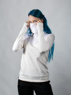 Pull blanc 5PT-PR-00 taille 36 avec empiècement en maille