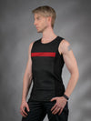 RA2 Q2 Black sleeveless shirt with red insert