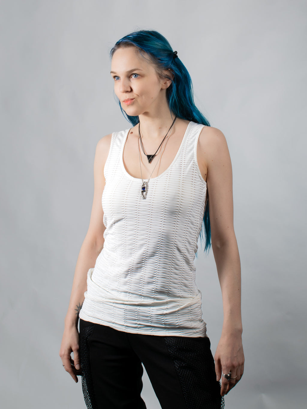SE-00 Weißes ärmelloses Tanktop