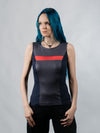 RA8 Gray sleeveless faux leather top