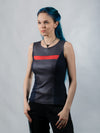 RA8 Gray sleeveless faux leather top