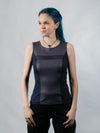 RA8 Gray sleeveless faux leather top