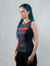 RA8 Gray sleeveless faux leather top