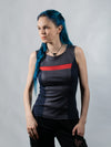 RA8 Gray sleeveless faux leather top