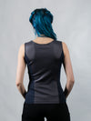 RA8 Gray sleeveless faux leather top