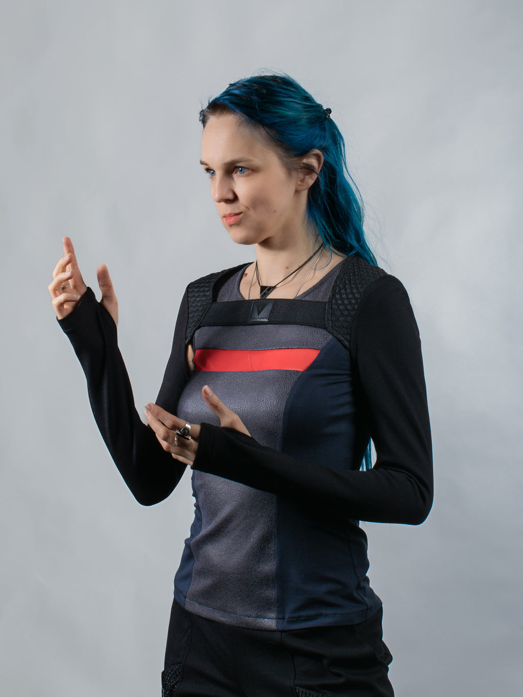 SH3 Q10 Gilet de festival noir