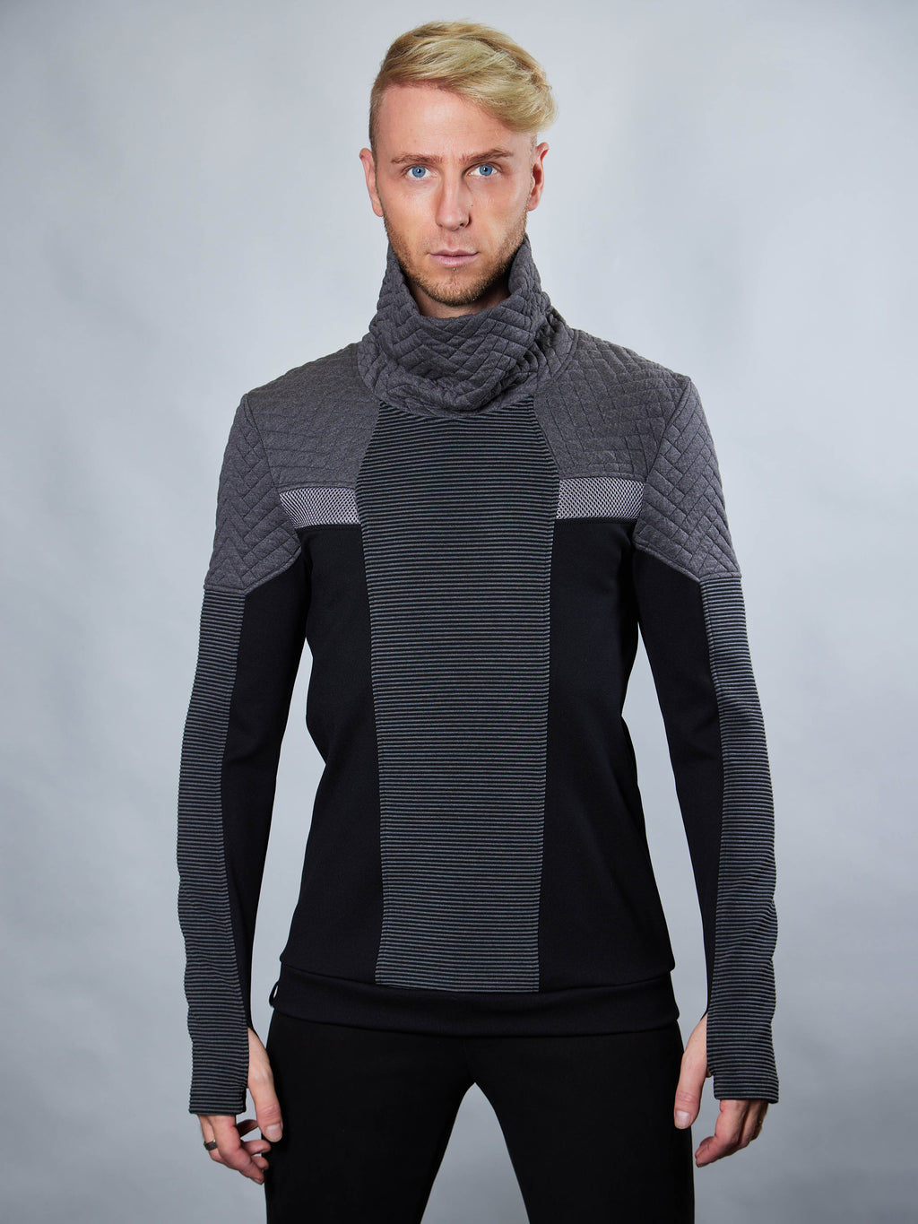 Pull gris HS-PS8 Cyberpunk