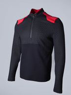 RR Q10 Schwarzer und roter Sci-Fi-Pullover