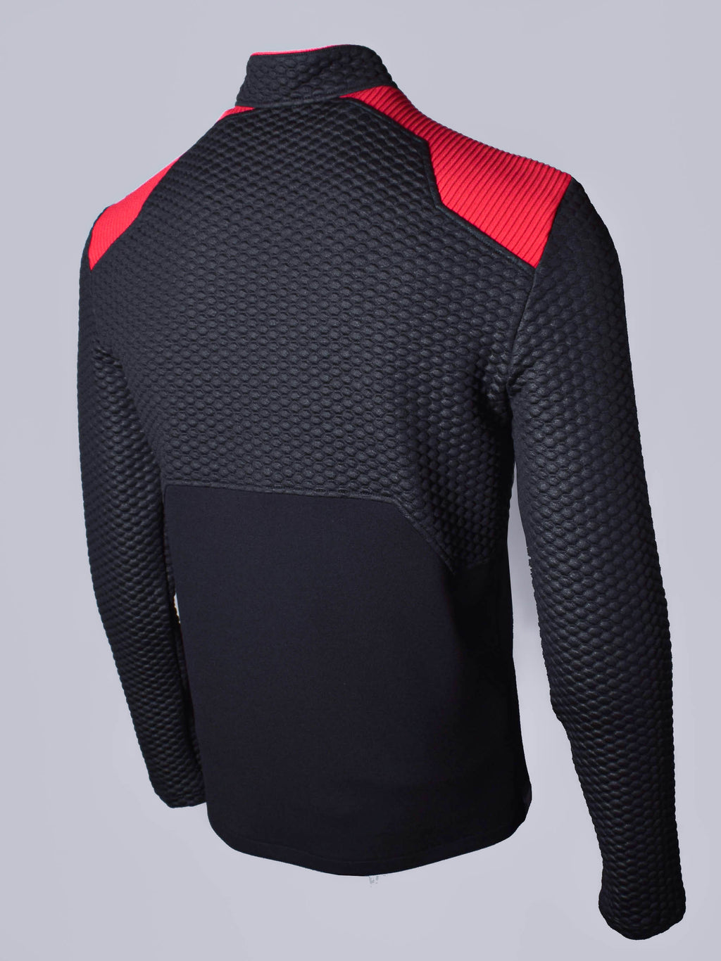 RR Q10 Schwarzer und roter Sci-Fi-Pullover