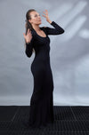 AF Black mermaid dress with mesh back - zolnar