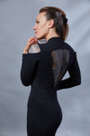 AF Black mermaid dress with mesh back - zolnar