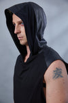 ERL Asymmetric sleeveless shirt with ERH hood