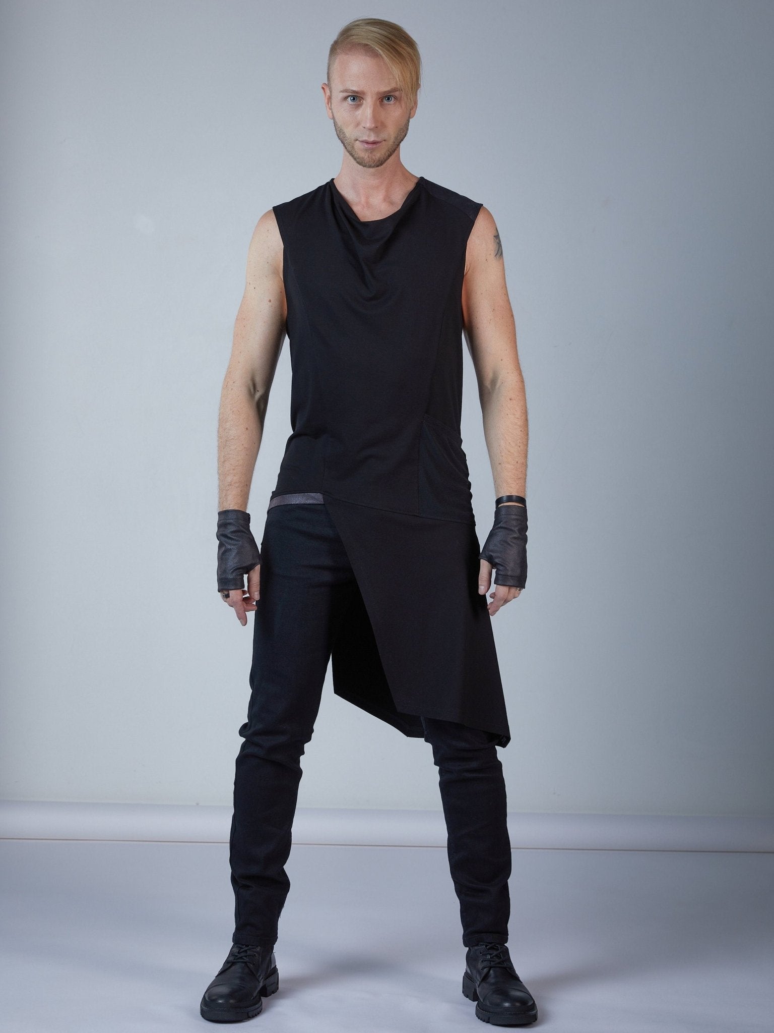 ERL Black asymmetric shirt