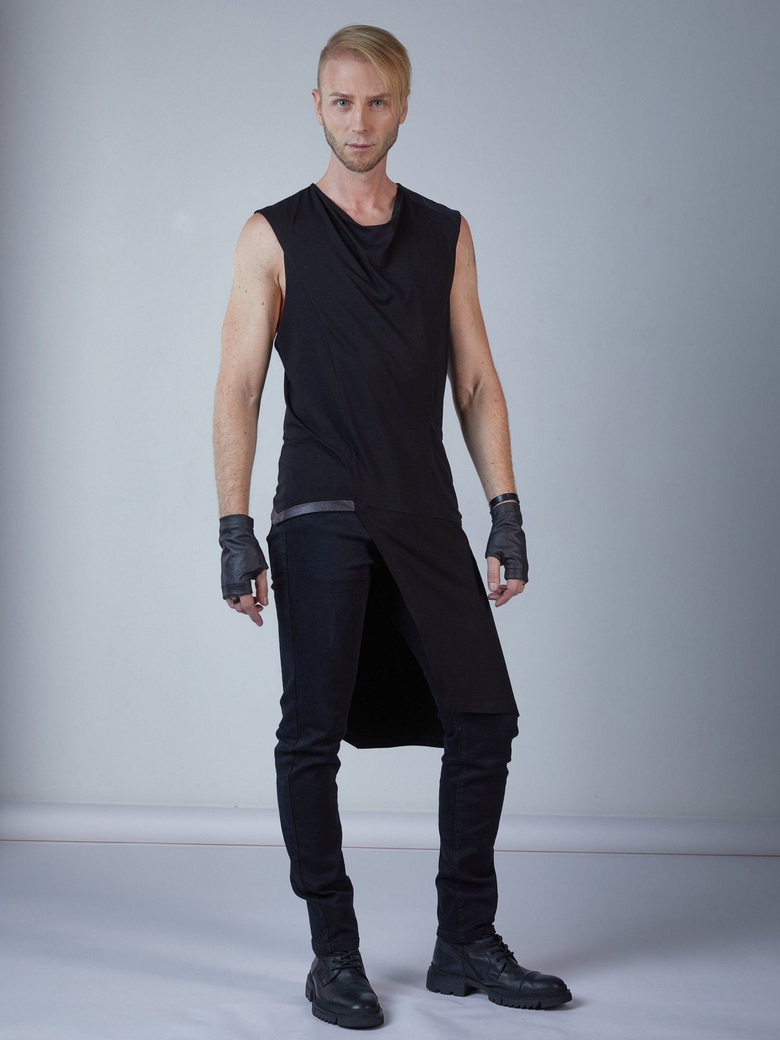 ERL Black asymmetric shirt