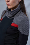 HS-8 Black cyberpunk sweater gray honeycomb pullover - zolnar