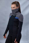 HS-8 Black cyberpunk sweater gray honeycomb pullover - zolnar