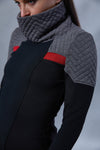 HS-8 Black cyberpunk sweater gray honeycomb pullover - zolnar