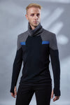 HS-8 Cyberpunk sweater gray hexagonal black pullover - zolnar