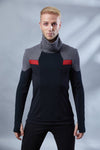 HS-8 Cyberpunk sweater gray hexagonal black pullover - zolnar