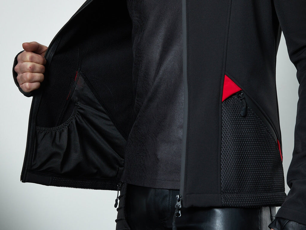SIX-R ​​Schwarze Softshelljacke, reflektierend
