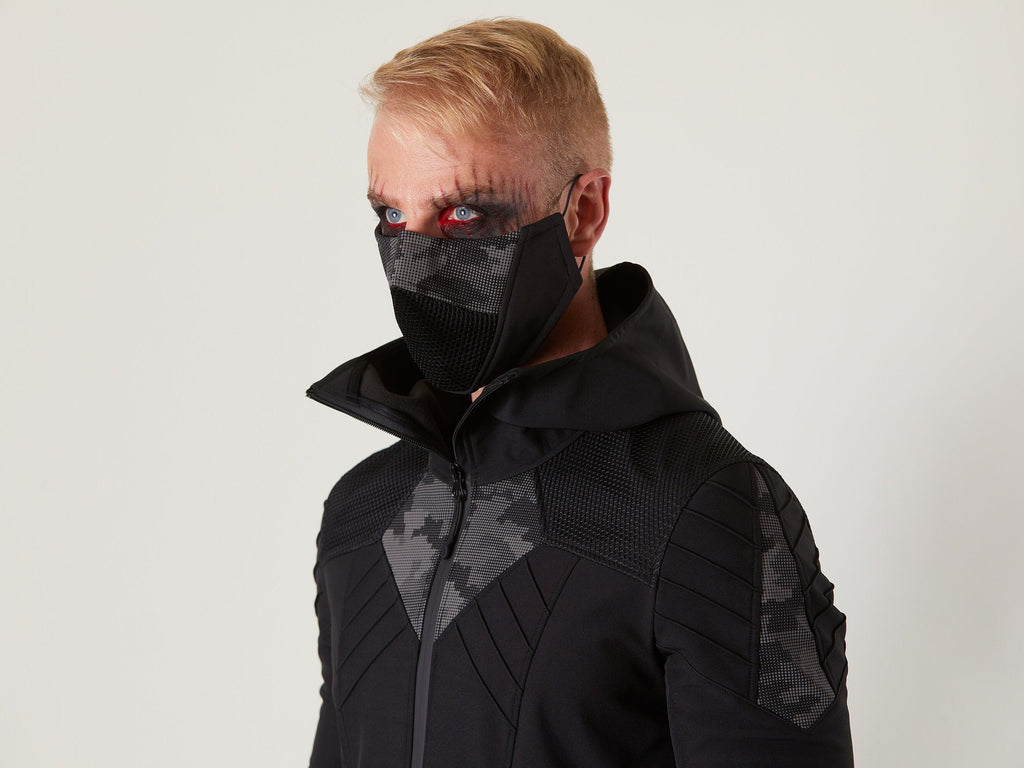 SIX-R ​​Schwarze Softshelljacke, reflektierend