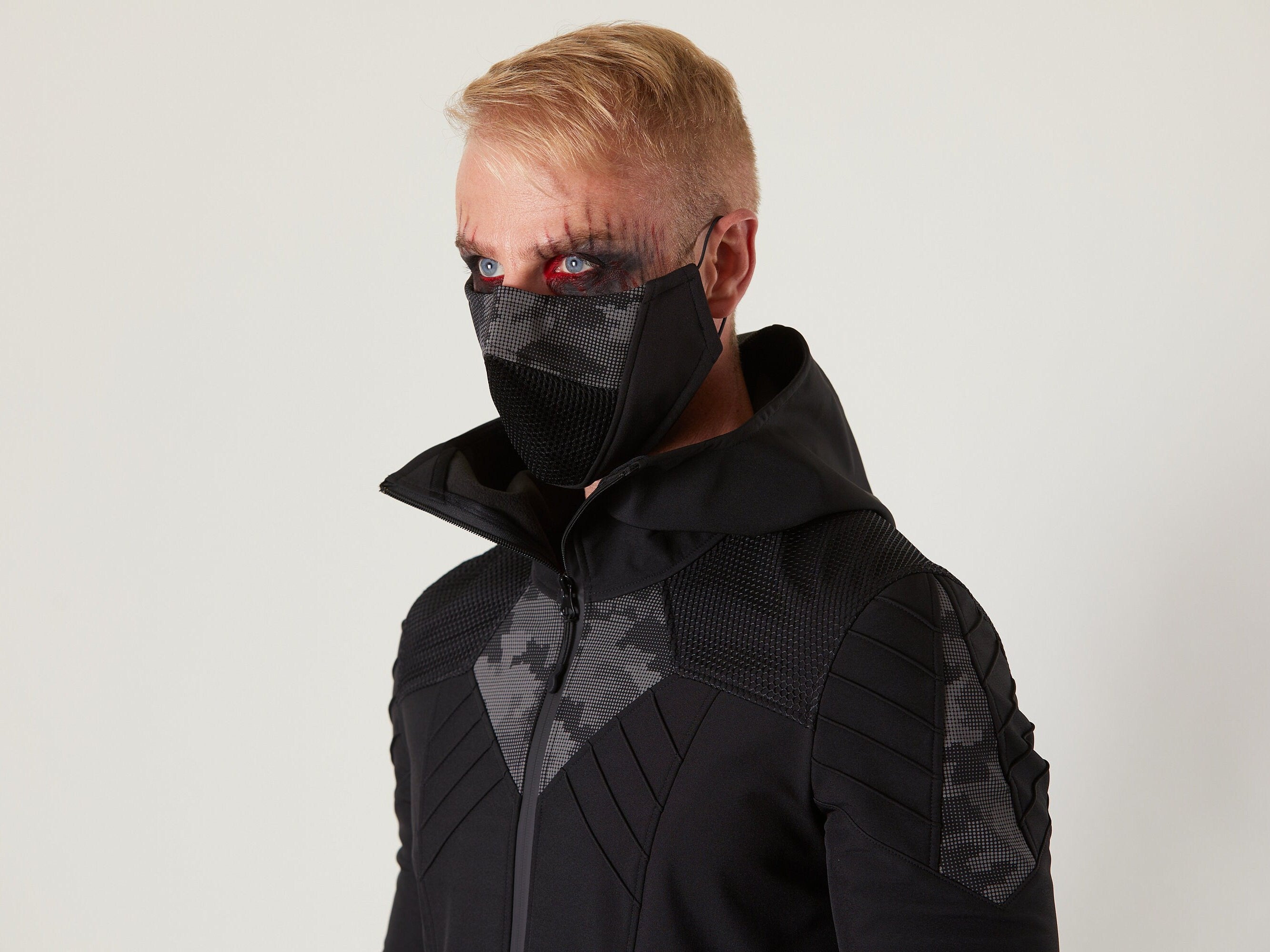SIX-R ​​Schwarze Softshelljacke, reflektierend