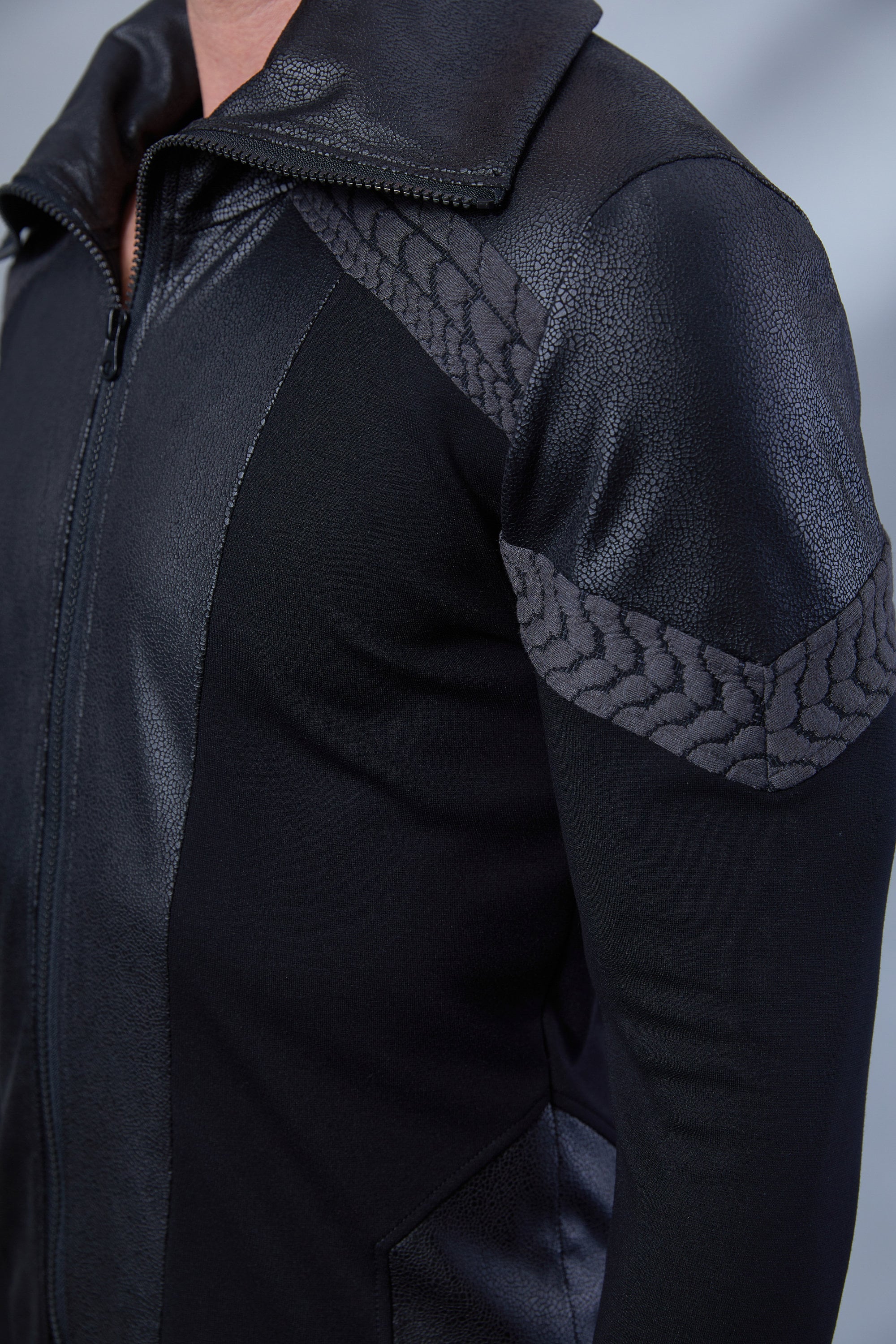Futuristic Men's Jacket With High Collar Cyberpunk 
