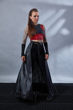 ST-6 Rotes Crop-Top aus Kunstleder