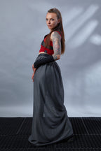 ST-6 Rotes Crop-Top aus Kunstleder